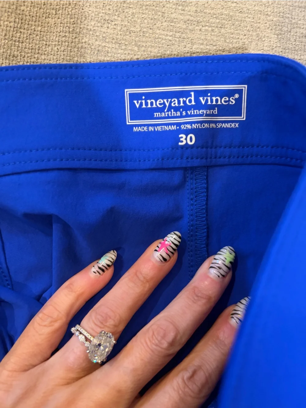 Vineyard Vines Royal Blue Swim Board Shorts with White Drawstring